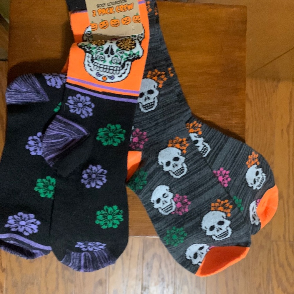 🆕 BOO! COLLECTION-BASIC RESOURCES LADIES 2 PACK HALLOWEEN SOCKS 🎃